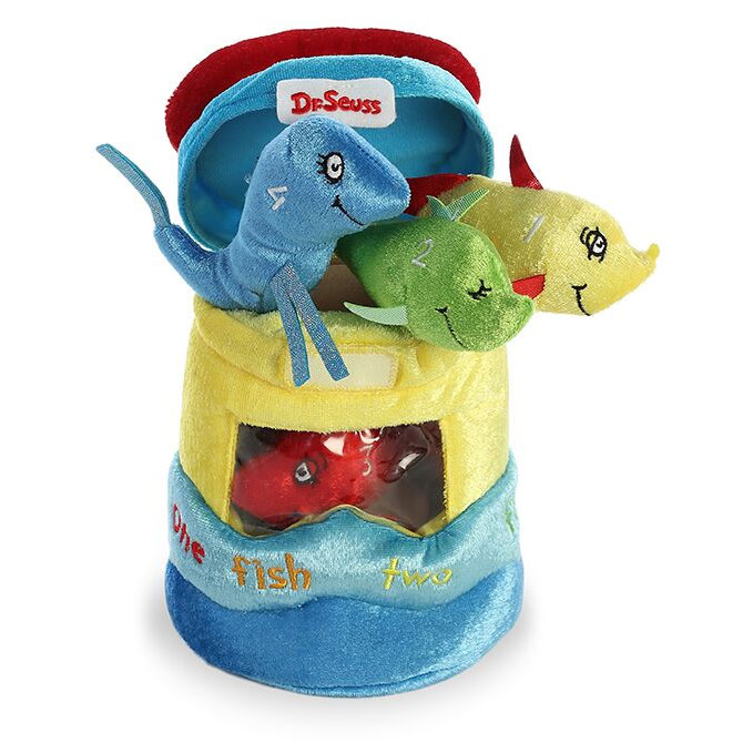 Aurora World Plush - Dr. Seuss - ONE FISH TWO FISH PLAYSET CARRIER (8 inch)