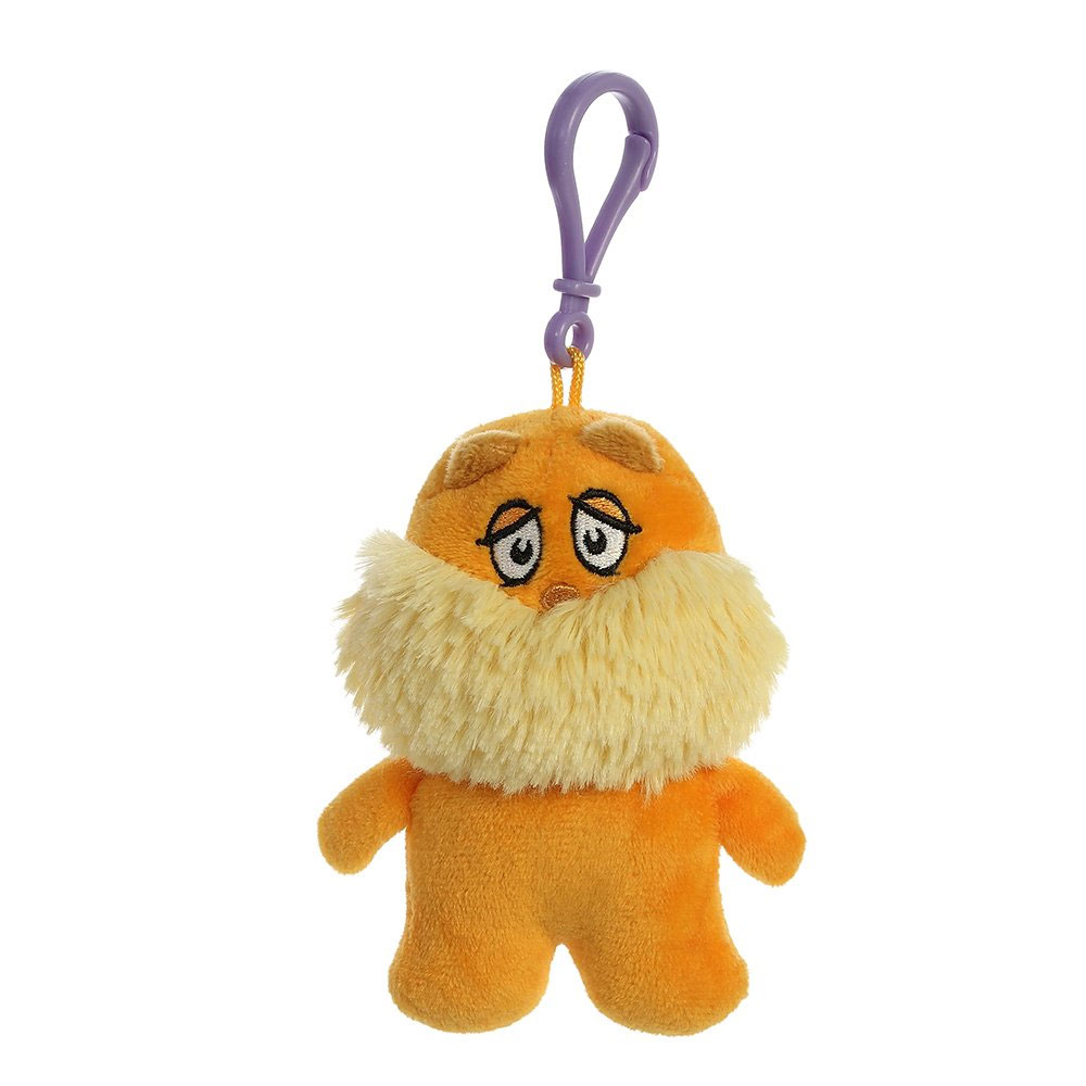 Aurora World Plush - Dr. Seuss - THE LORAX (Plastic Key Clip - 4 inch)