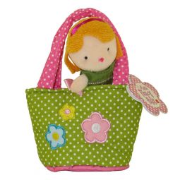 Aurora World Plush - Mini Fancy Pals Doll Carrier - GIRL in Polka Dot with Flowers Carrier (5 inch)