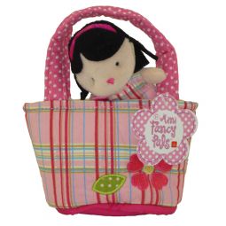 Aurora World Plush - Mini Fancy Pals Doll Carrier - GIRL in Pink Plaid with Flower Carrier (5 inch)