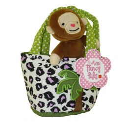 Aurora World Plush - Mini Fancy Pals Pet Carrier - MONKEY in Leopard Print with Palm Tree Carrier (5