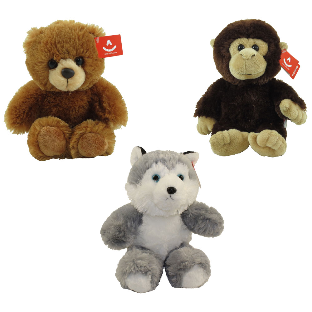 Aurora World Plush - SET OF 3 (Monkey, Wolf & Bear)(10 inch)