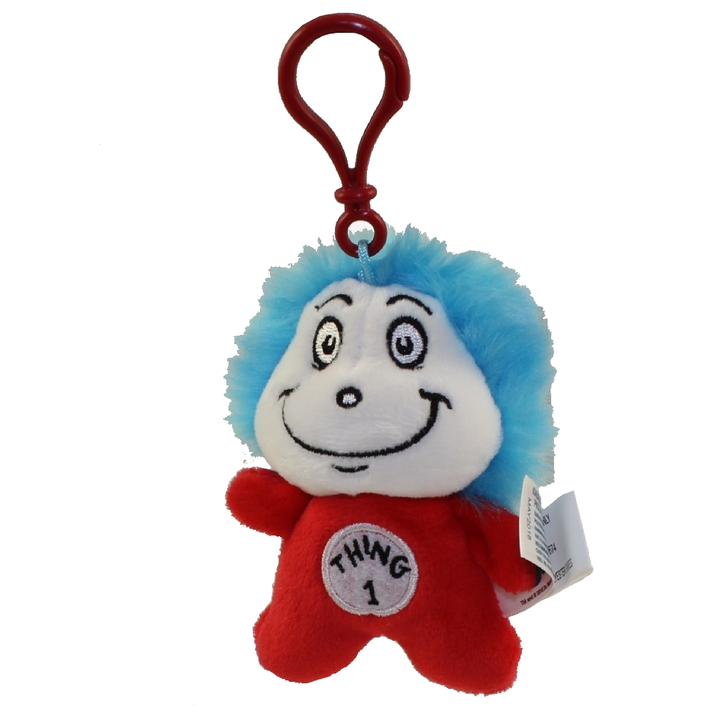 Aurora World Plush - Dr. Seuss - THING 1 (Plastic Key Clip - 5 inch)