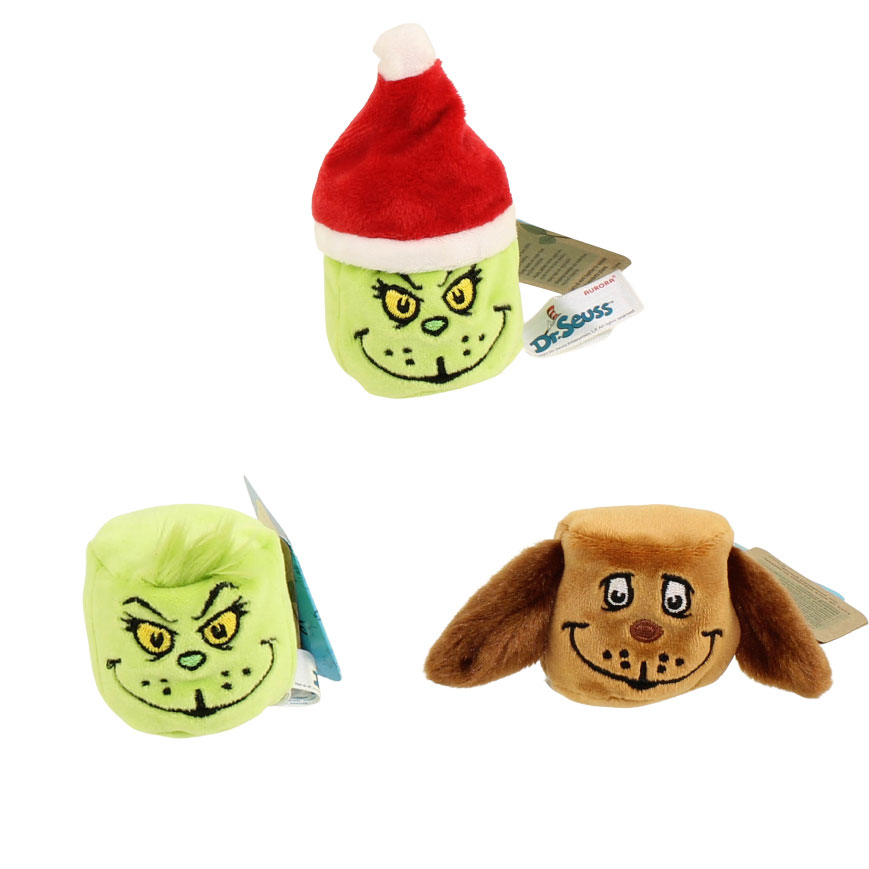 NEW Dr Seuss Max Plush Keychain Clips 4" From The Grinch Aurora 
