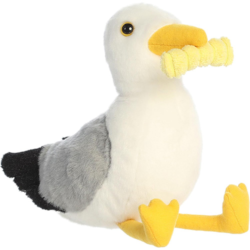 Aurora World Plush - Mini Flopsie - SQUAWKS SEAGULL W/ FRY (8 inch)