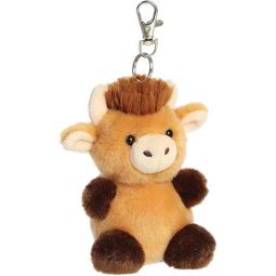 Aurora World Plush - Palm Pals - HUBERT HIGHLAND COW [Clip-On - 4 inch]