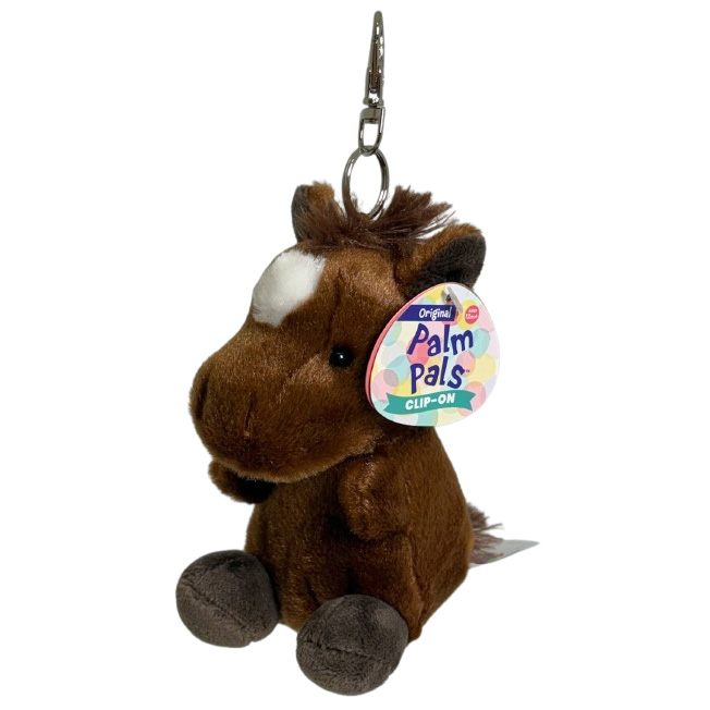Aurora World Plush - Palm Pals - TRUFFLE BROWN HORSE [Clip-On - 4 inch]