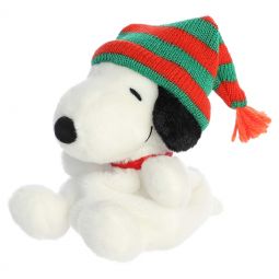 Aurora World Plush - Palm Pals - SNOOPY (Red & Green Beanie) (Peanuts - 5 inch)