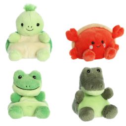 Aurora World Plush - Palm Pals - SET OF 4 AQUATIC ANIMALS [Tiny, Ribbits, Tide & Scales](5 inch)