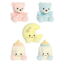 Aurora World Plush Palm Pals - BABY SET OF 5 [Theo & Thea Bottles, Bailey & Benny Bears +1](5 inch)