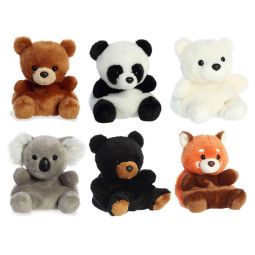 Aurora World Plush Palm Pals - SET OF 6 BEARS [Puck, Rei, Artie, Bamboo, Wiggles +1](5 inch)