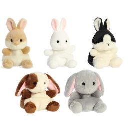 Aurora World Plush Palm Pals - SET OF 5 BUNNIES [Clover, Cottontail, Ella, Jan & Pebbles](5 inch)