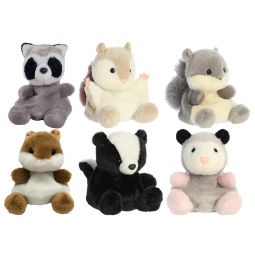Aurora World Plush Palm Pals - SET OF 6 CRITTERS [Chestnut, Scout, Sherri, Rascal, Gus +1](5 inch)