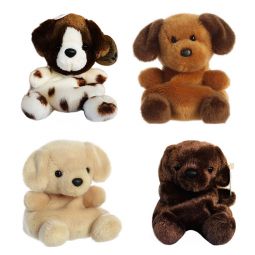 Aurora World Plush - Palm Pals - SET OF 4 DOGS [Freckles, Sunny Lab, Sienna & Ruff Ruff](5 inch)