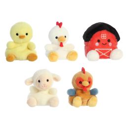 Aurora World Plush Palm Pals - FARM SET OF 5 [Red Rooster, Betsy, Cooper, Woolly & Oakley](5 inch)