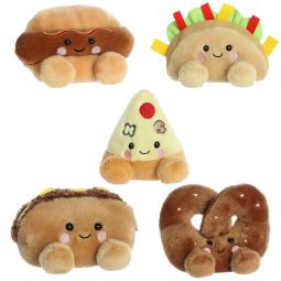Aurora World Plush - Palm Pals - SET OF 5 FOOD [Peppa, Fiesta, Colson, Twist Pretzel +1](5 inch)
