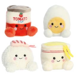 Aurora World Plush - Palm Pals - SET OF 4 FOOD [Bobby Egg, Ebi Shrimp, Andy & Dashi Noodles](5 inch)