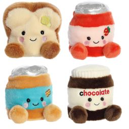Aurora World Plush - Palm Pals - SET OF 4 FOOD [Petey, JJ Jelly, Silky & Buttery Toast](5 inch)