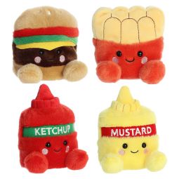 Aurora World Plush - Palm Pals - SET OF 4 FOOD [Frenchy Fries, Charles, Tommy & Newton](5 inch)