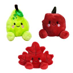 Aurora World Plush Palm Pals - SET OF 3 FRUIT/LEAVES [Bartlett, Crisp Apple & Fall Maple](5 inch)