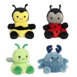Aurora World Plush - Palm Pals - SET OF 4 INSECTS [Queeny Bee, Agatha, Maestro & Lil Spots](5 inch)
