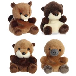 Aurora World Plush Palm Pals - SET OF 4 MARINE MAMMALS [Chewy, Patty, Elena & Selena](5 inch)