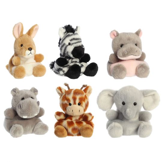 Aurora World Plush Palm Pals - SET OF 6 WILD ANIMALS [Hunk, Stomps