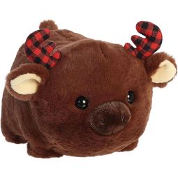 Aurora World Plush - Festive Spudsters - MITTEN PLAID MOOSE (10 inch)