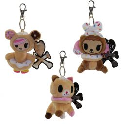 Aurora World Plush - Tokidoki Donutella - SET OF 3 CLIP-ONS (4.5 inch)