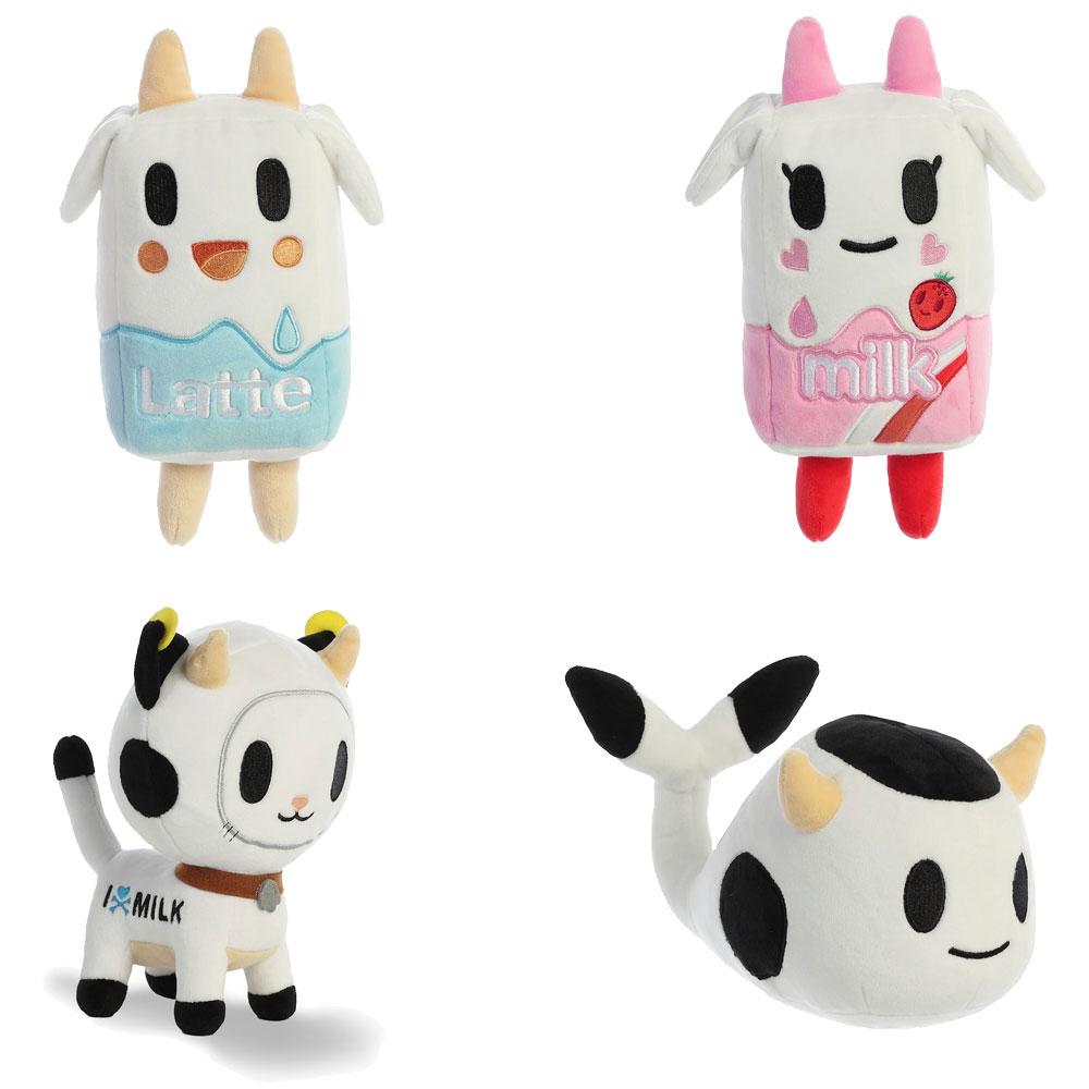 Aurora World Plush - Tokidoki Moofia S1 - SET OF 4 (Latte, Bocconcino, Milk Whale +1)(Small - 7.5 in