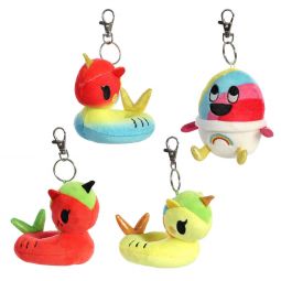 Aurora Plush Clips - Tokidoki Unicorno Pool Party - SET OF 4 (Sno Cone, Summer, Suika +1)(4.5 inch)