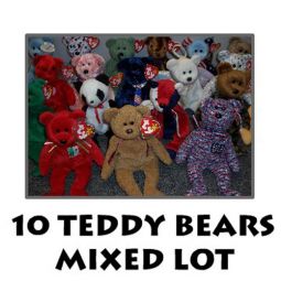 TY Beanie Babies - Mixed Lot of 10 TEDDY BEARS (All Different)