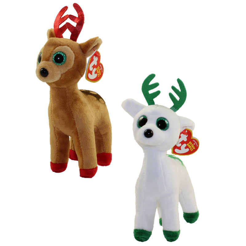 TY Beanie Babies - CHRISTMAS 2017 Releases SET of 2 (Peppermint & Tinsel)