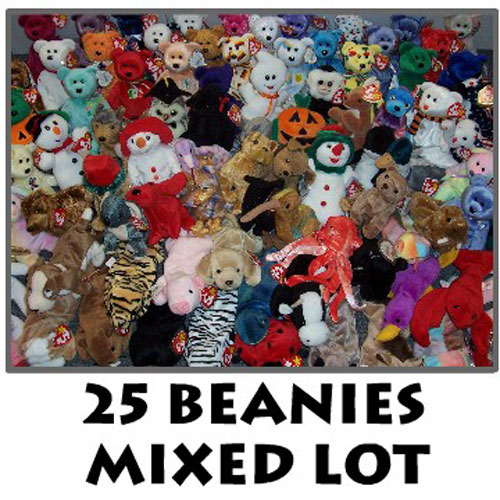 TY Beanie Babies - Mixed Lot of 25 Beanies (All Different)