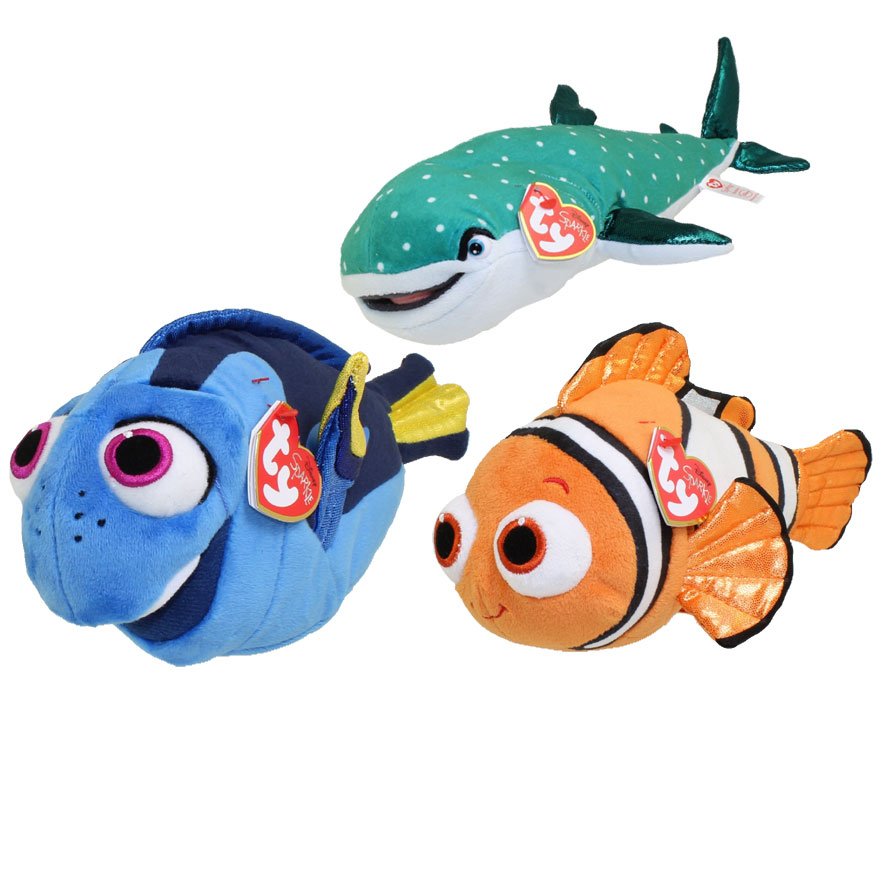 TY Beanie Babies - SET OF 3 (Nemo, Dory, Destiny)(Disney Finding Dory)