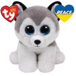 TY Beanie Baby - BUFF the Husky Dog (6 inch)(Extra Ukraine PEACE Tag) *Save the Children*