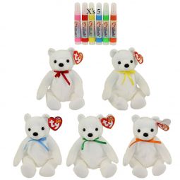 TY Beanie Babies - COLOR ME SMALL BEARS (Set of 5 Replacements)(7.5 inch)