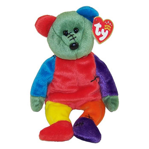 TY Beanie Baby - FRANKENTEDDY Bear (Red & Purple Feet) (8.5 inch)