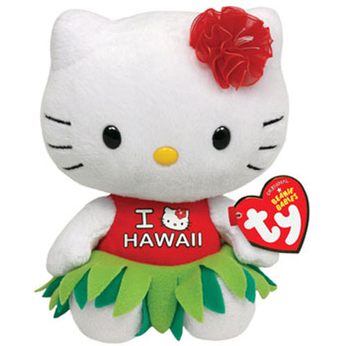 TY Beanie Baby - HELLO KITTY (I LOVE HAWAII - 6 inch)