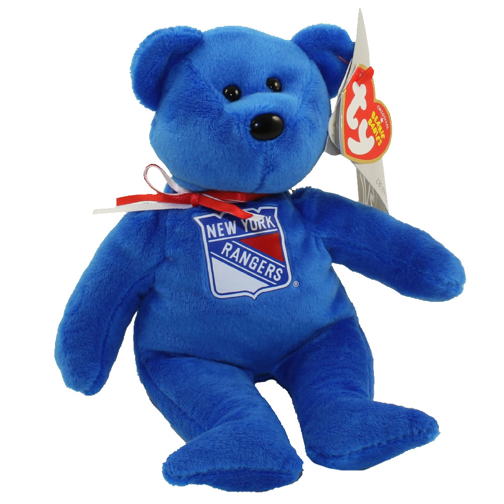 TY Beanie Baby - NHL Hockey Bear - NEW YORK RANGERS (8 inch)