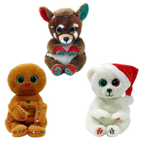 TY Beanie Babies (Beanie Bellies) - SET of 3 Christmas 2022 Releases (Juno, Crispin & Emery)(Winter)