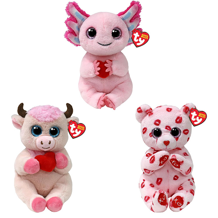 TY Beanie Babies (Bellies) - SET OF 3 Valentine's Day 2024 Releases [Locky, Valerie & Sprinkles]