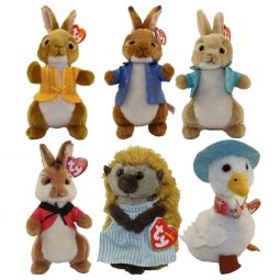 TY Beanie Babies - SET OF 6 PETER RABBIT MOVIE BEANIES (6 inch)