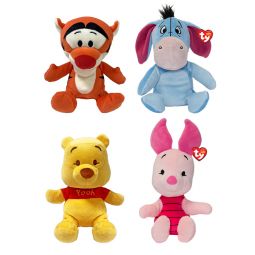 TY Beanie Babies - SET OF 4 WINNIE the POOH (Piglet, Eeyore, Tigger +)