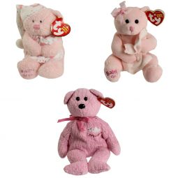 TY Beanie Babies - BABY GIRL the Bears (Set of 3 Styles) (6.5-8.5 inch)