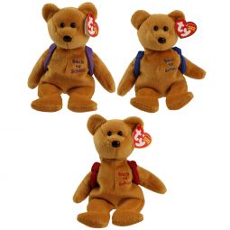 TY Beanie Babies - SET OF 3 BOOKS BEARS (Purple, Blue & Red)