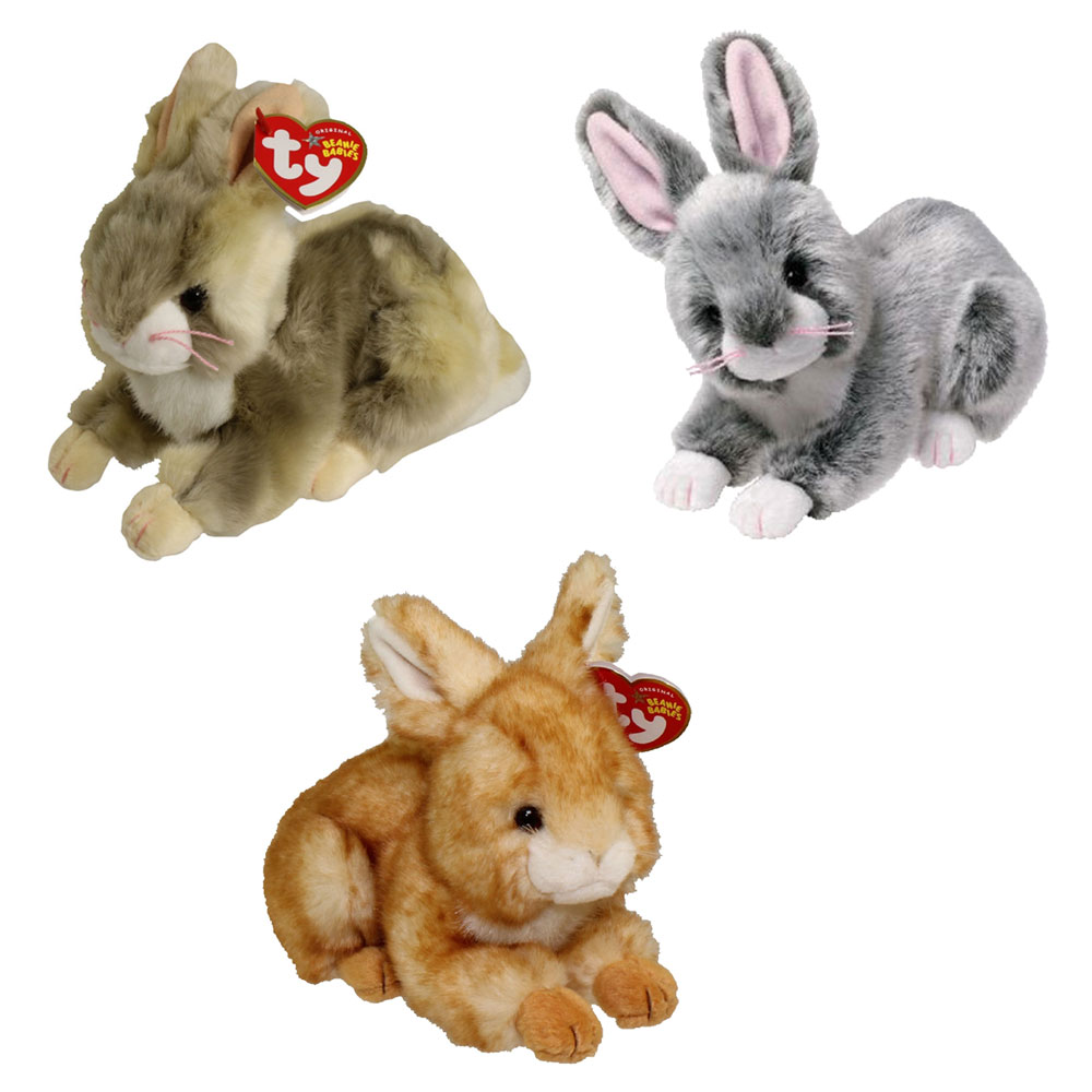TY Beanie Babies - SET OF 3 BUNNIES (Binksy, Minksy & Winksy) (6 inch)