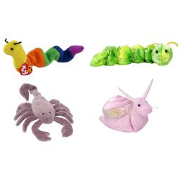 TY Beanie Babies - CREEPY CRAWLERS (Set of 4)(Inch, Squirmy, Stinger & Swirly)(6-12 in)