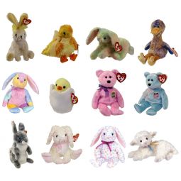 TY Beanie Babies - EASTER (Set of 12)(Eggs, Dippy, Dinky, Carrots, Hopper, Tender +6)(5-8.5 in) TY Beanie Babies - EASTER (Set of 12)(Eggs, Dippy, Dinky, Carrots, Hopper, Tender +6)(5-8.5 in)