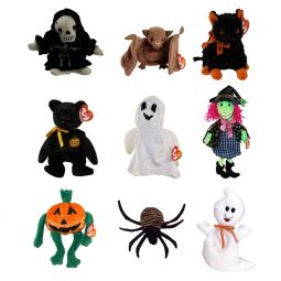 TY Beanie Babies - HALLOWEEN (Set of 9)(Sheets, Batty, Haunt, Fraidy, Scary, Spooky +3)(4-9 in)